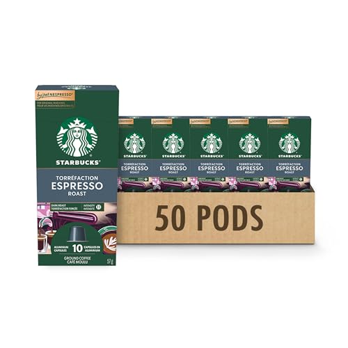 Starbucks by Nespresso Espresso Roast, Original Line Compatible, 50 Pods