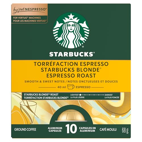 Starbucks Blonde Espresso Roast, Vertuo Line Compatible, 10 Aluminium Capsules