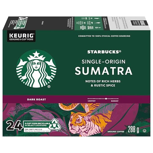 Starbucks Sumatra, 24 K-CUP Coffee Pods