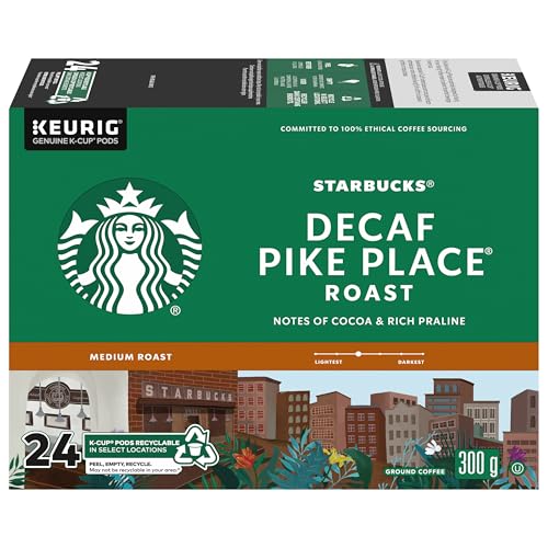 Starbucks Pike Place Decaf, 24 K-CUP Coffee Pods