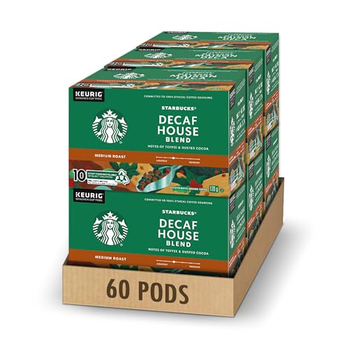 Starbucks House Blend Decaf, 60 K-CUP Coffee Pods