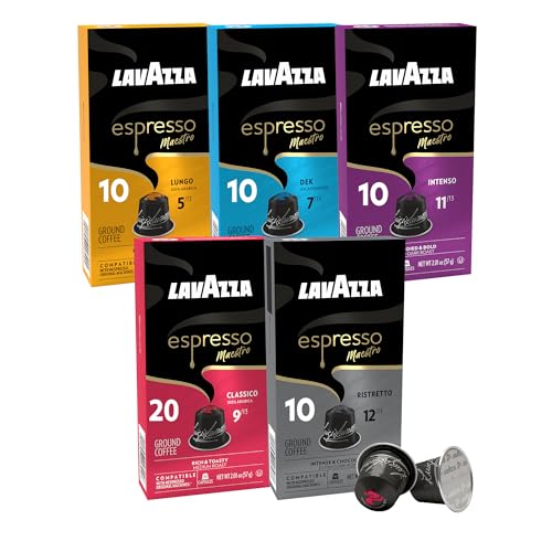 Lavazza Espresso Capsules (Lungo, Dek, Intenso, Classico, Ristretto),  Original Line Compatible, 60 Capsules
