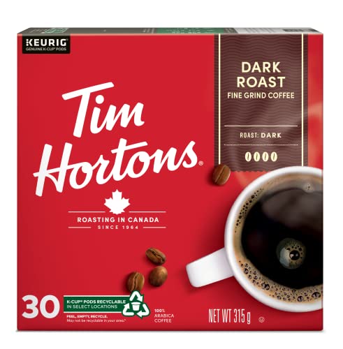 Tim Hortons Dark Roast, 30 K-Cup Coffee Pods