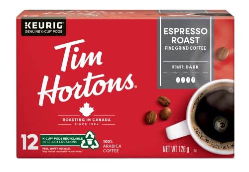 Tim Hortons Espresso, 12 K-Cup Coffee Pods