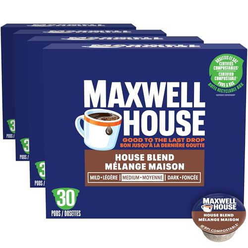Maxwell House House Blend, 4 boxes of 30 K-Cup Coffee Pods