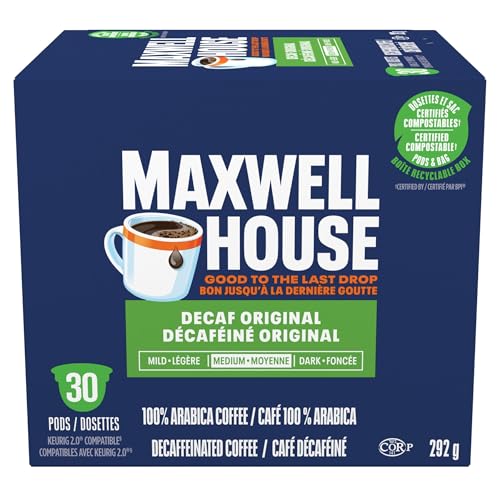 Maxwell House Decaffeinated, 60 K-Cup Coffee Pods