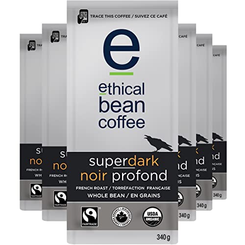 Ethical Bean Coffee, Superdark, 12 oz (340g), Pack of 6